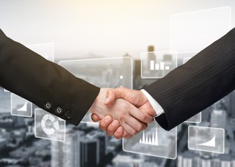 Business Handshake, close up, Agreement and Partnership concept