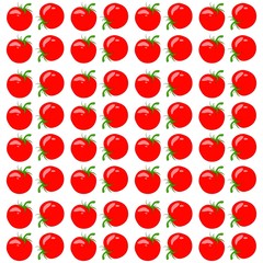 Seamless background with tomatoes. Vector drawing.