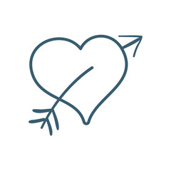 Isolated heart and arrow line style icon vector design