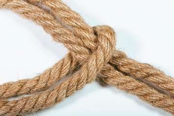 Rope close-up on a white background