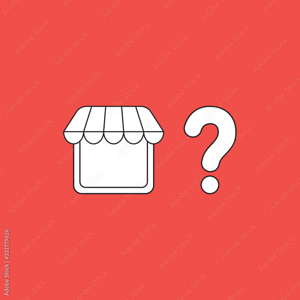 Poster vector icon concept of shop store with question mark.
