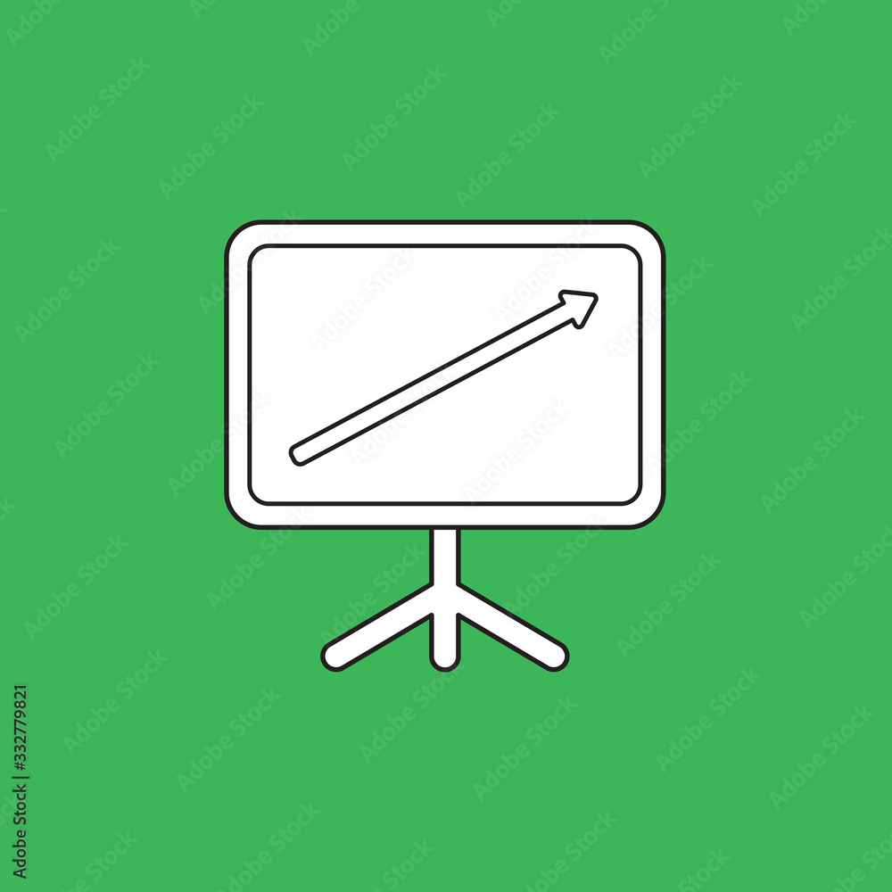 Poster vector icon concept of sales chart board with arrow moving up.