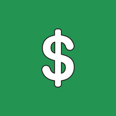 Vector icon of dollar money symbol.