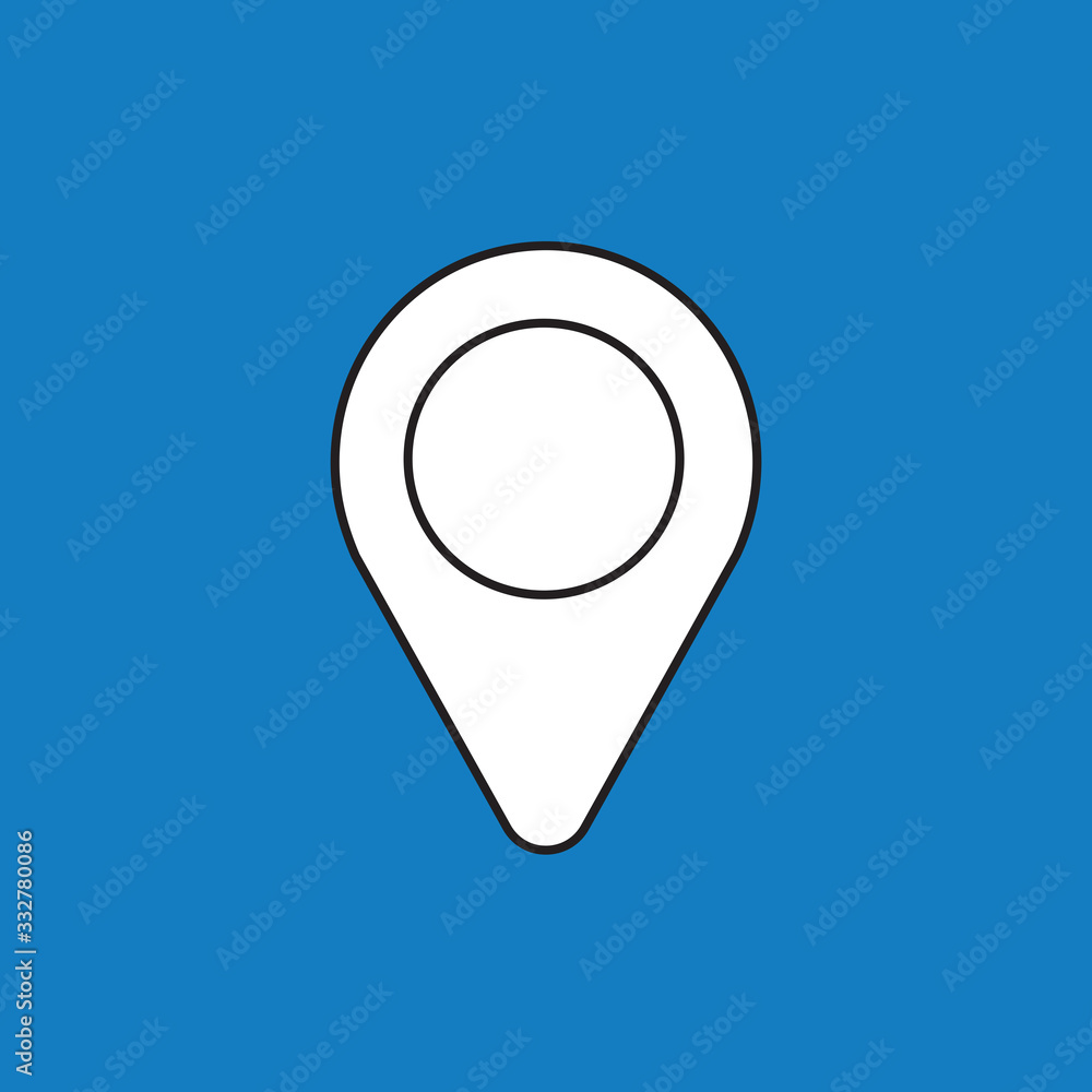 Aufkleber vector icon of placemarker map pointer.