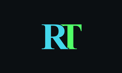 RT Letter Logo Alphabet Design Template Vector