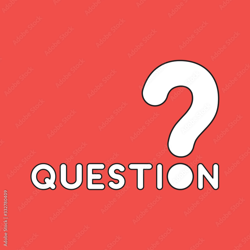 Poster vector icon concept of question word text with question mark.