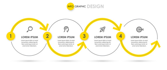 Vector Infographic design with icons and 4 options or steps. Infographics for business concept. Can be used for presentations banner, workflow layout, process diagram, flow chart, info graph