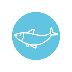 Isolated fish line block style icon vector design