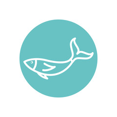 Isolated fish line block style icon vector design
