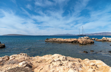 Aliki beach - Aegean sea - Paros Cyclades island - Greece.