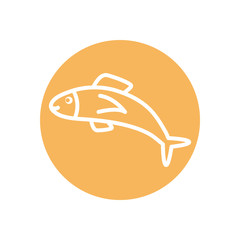 Isolated fish line block style icon vector design