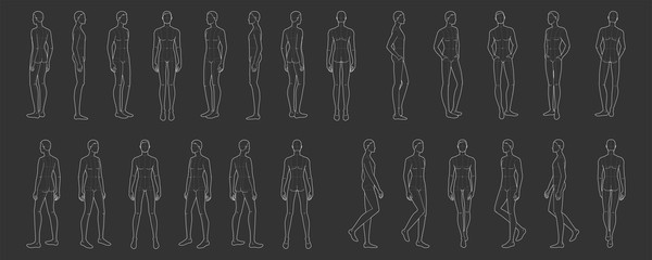 Fashion template of 25 men. 