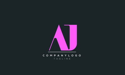 AJ alphabet letter icon logo design 