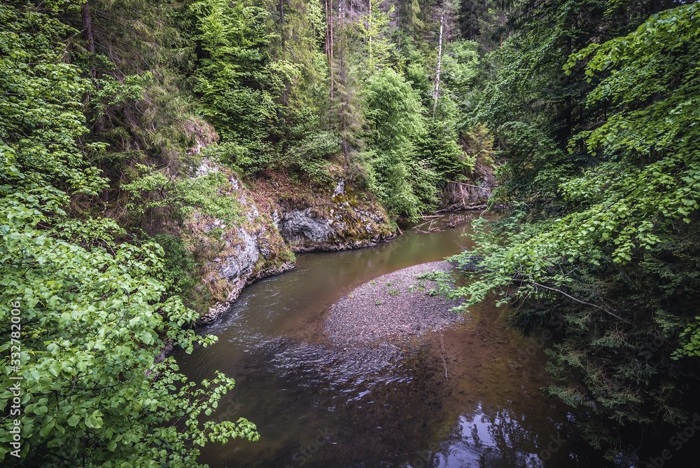 Poster Hornad River seen from trai in Slovak Paradise park located in Ore Mountains, Slovakia