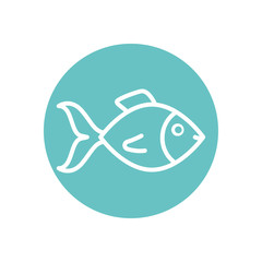 Isolated fish line block style icon vector design