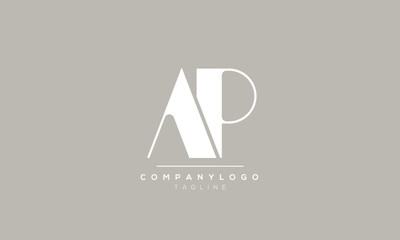 AP alphabet letter icon logo design 