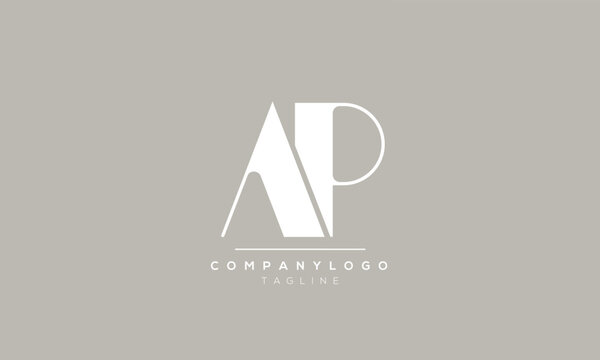 AP alphabet letter icon logo design 