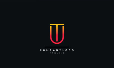 UT TU alphabet letter icon logo design 