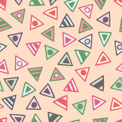 Abstract seamless pattern with doodle triangles