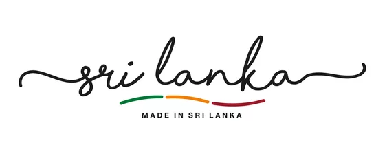 Foto op Aluminium Made in Sri Lanka handwritten calligraphic lettering logo sticker flag ribbon banner © simbos