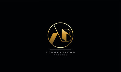 AB alphabet letter icon logo design 