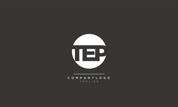 TEP circular alphabet letter icon logo design 