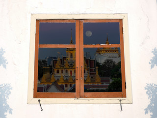 Reflection from the Window is beautyful Temple 