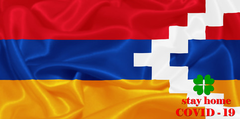 Stay Home . Coronavirus epidemic, word COVID-19. COVID-19 infection concept.Nagorno-Karabakh