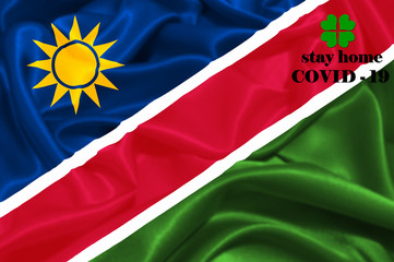 Obraz premium Stay Home . Coronavirus epidemic, word COVID-19. COVID-19 infection concept.Namibia