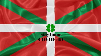 Stay Home . Coronavirus epidemic, word COVID-19. COVID-19 infection concept.Spain - Basque Country