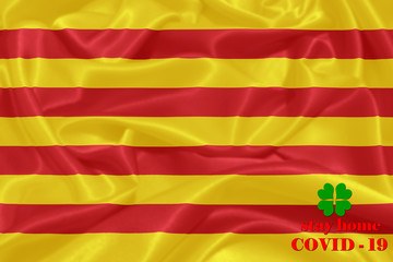 Fototapeta premium Stay Home . Coronavirus epidemic, word COVID-19. COVID-19 infection concept.Spain-Catalonia