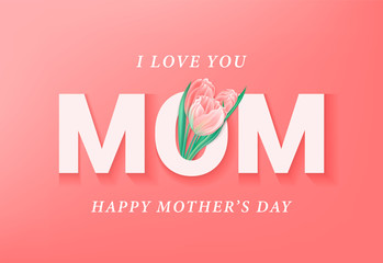 Happy Mothers Day greeting card, banner, poster