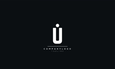 UI IU Letter Logo Design Template Vector