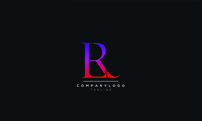 LR RL Letter Logo Design Template Vector