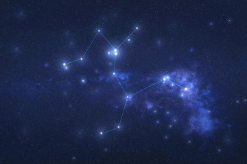 Centaurus Constellation in outer space.Centaurus stars on the night sky. Elements of this image were furnished by NASA