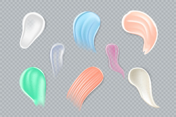 Cream, scrub or gel smears swatch set.