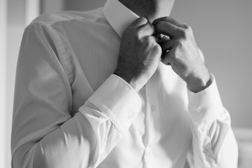  A businessman is preparing to meet with clients