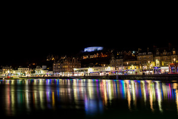 Fototapeta na wymiar Scottish Coastal Town at Night
