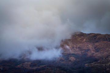 Cloud Capped Mountain Range in Scotland