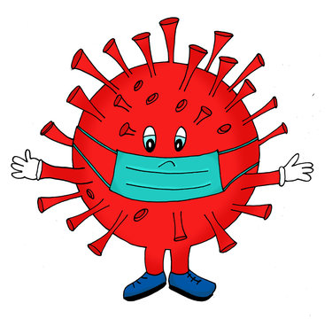 Coronavirus cartoon handdrawn