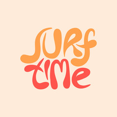 Fototapeta premium Surf time - hand drawn lettering