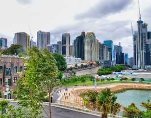 SYDNEY - NOVEMBER 2015: City skyline with buildings and homes