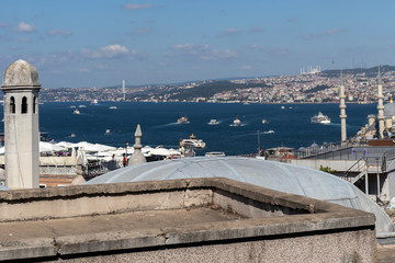 Cityscape from Suleymaniye Mosque to city of Istanbul