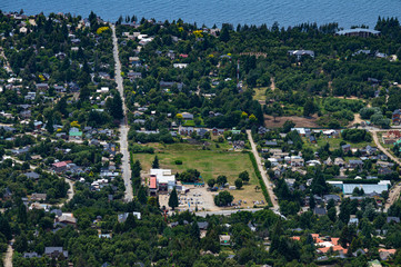 Aerial view of a landscape in Bariloche, Argentina