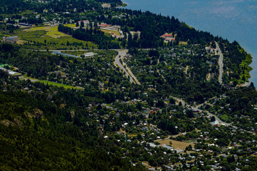 Aerial view of a landscape in Bariloche, Argentina