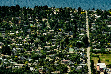 Aerial view of a landscape in Bariloche, Argentina