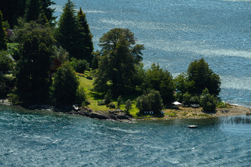 Aerial view of a landscape in Bariloche, Argentina