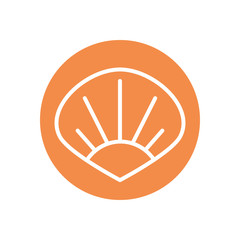Isolated shell line block style icon vector design