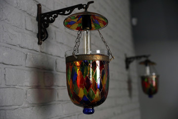 wall lamp in Oriental style stained glass