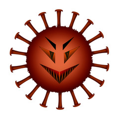 Coronavirus virus vector isolated on white. Bacteria Icon.